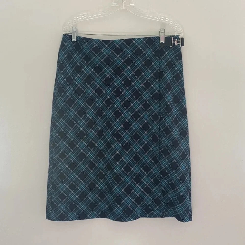 Style & Co Collection‎ Plaid Wrap Skirt Womens Size 14 (643)